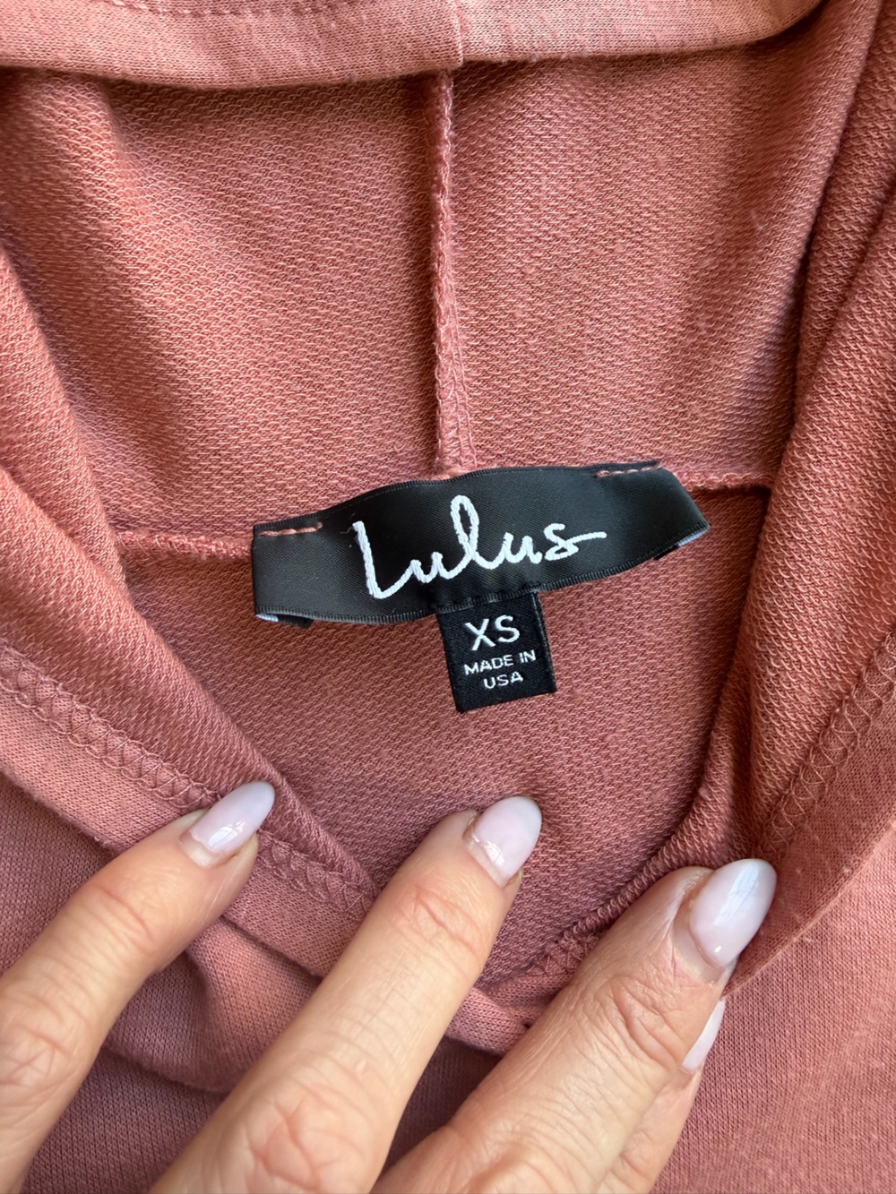 Lulu's Dusty Rose Gold Pink Cropped Hooded Sweatshirt & Midi Skirt Set Size XS - Picture 7 of 15